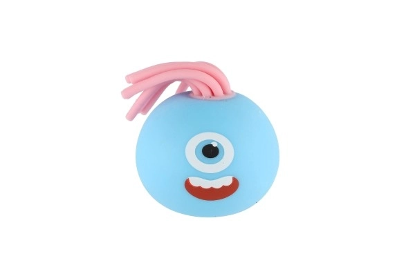 Balle avec visage et franges anti-stress pâte à modeler 6cm 4 couleurs