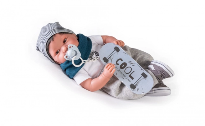 Poupée bébé réaliste avec corps souple Antonio Juan Pipo Hair 42 cm