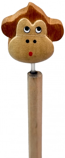 Crayon en Bois avec Tête de Singe