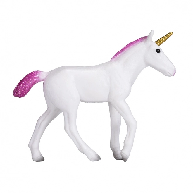 Figurine en plastique Licorne avec crinière rose
