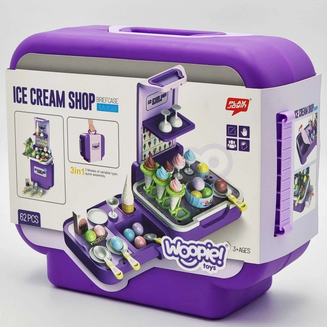 Woopie stand portatif avec crème glacée 3 en 1 ensemble 62 pcs
