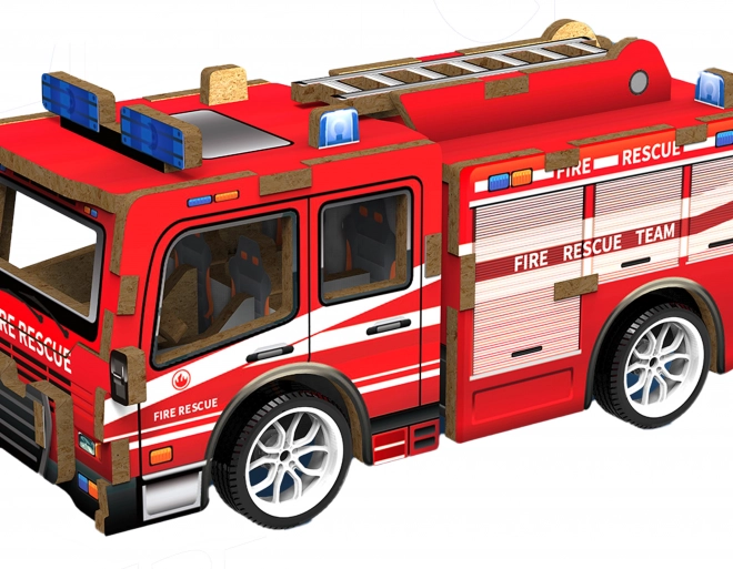 Puzzle 3D en bois Camion de pompiers 12 cm