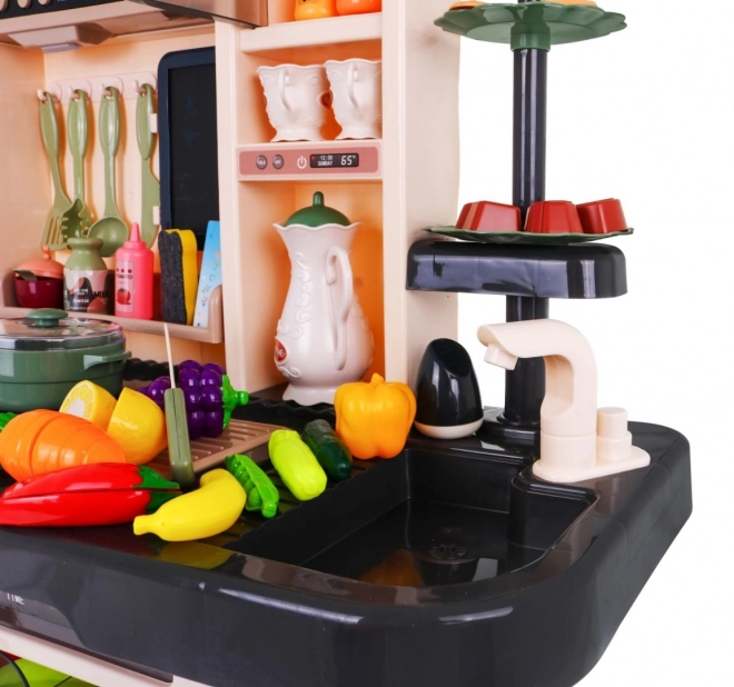 Cuisine Enfant + brûleur interactif avec vapeur + panneau audio - 65 pièces