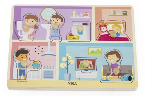 Puzzle d'insertion en bois avec sons d'activités