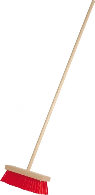 Balai pour enfants en bois de hêtre avec poils rouges 65 cm