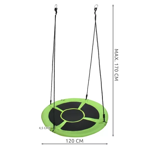 Balanoire Nid de Cigogne 120cm vert-noir 23515