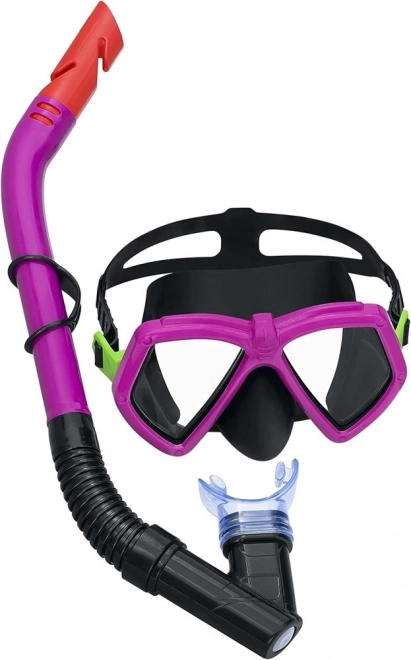 Ensemble de plongée rose avec masque et tuba