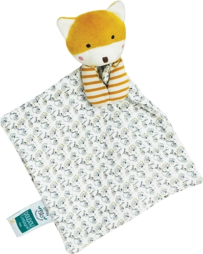 coffret cadeau doudou renard avec lange en coton bio 20 cm