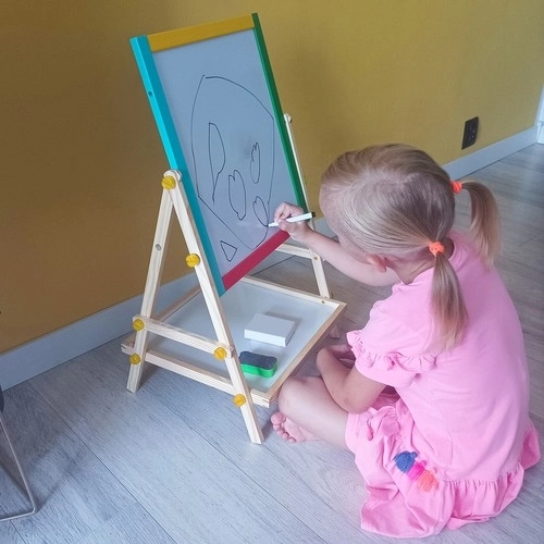 Tableau double face en bois pour enfants