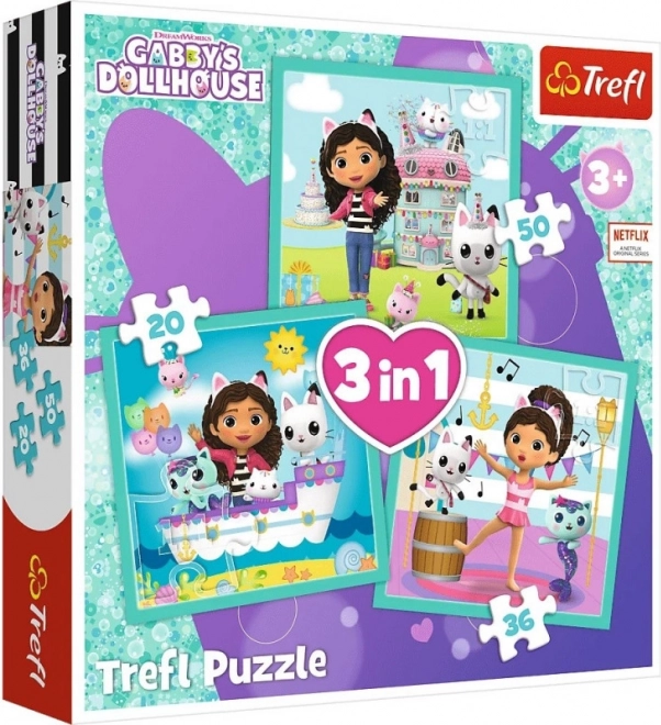 puzzle 3-en-1 La Maison de Gabby 3+ Trefl