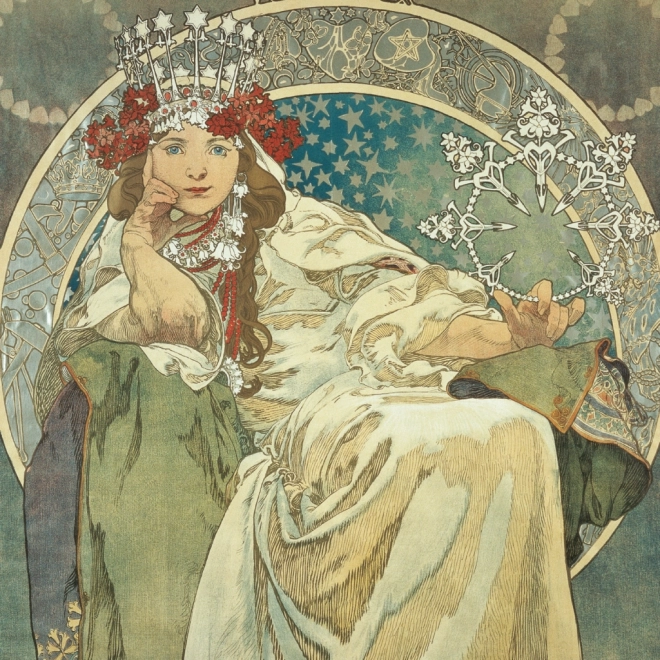 Calendrier de notes Alfons Mucha 2025, 30 × 30 cm
