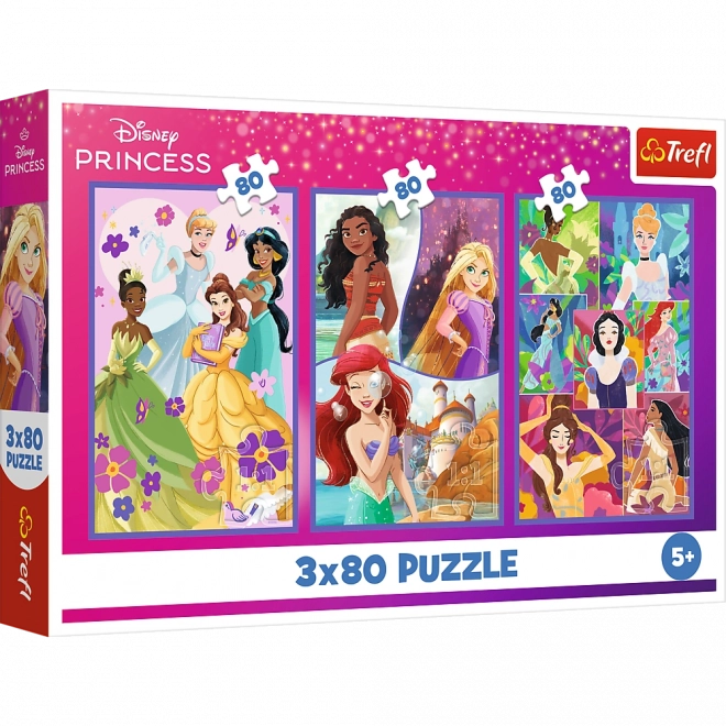 Puzzle 3x80 Disney Princesses Amies Trefl