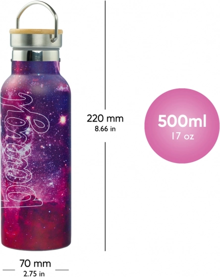 Bouteille isotherme avec bouchon en bambou Galaxy 500 ml