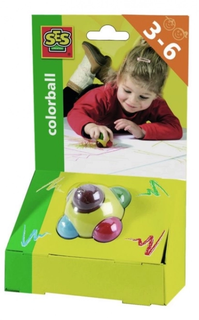 SES Balle à dessiner colorée pour enfants