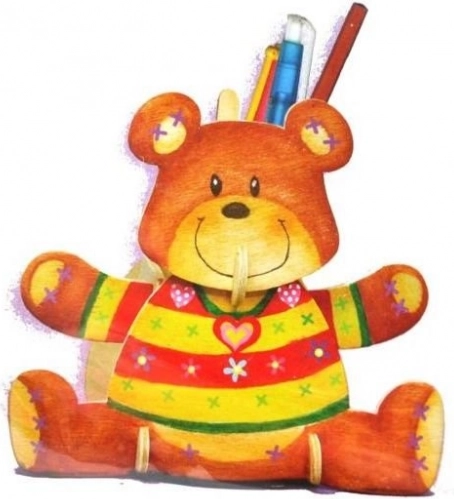 Puzzle 3D porte-crayons Ourson avec peintures ARTLOVER