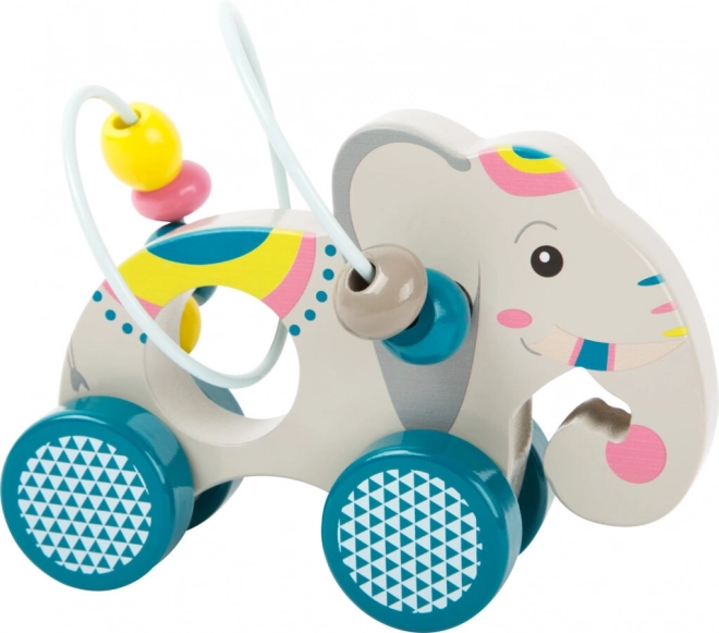 Petit éléphant en bois sur roues Jungle