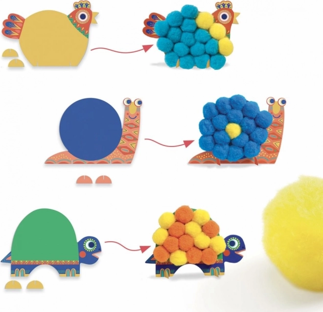 Création d'animaux en pompons Djeco