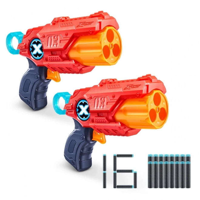 ZURU X-SHOT EXCEL MK 3 double pack avec canon rotatif et 16 fléchettes