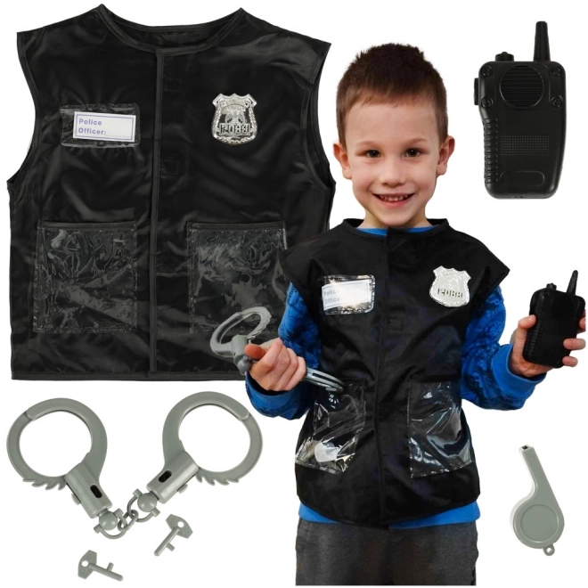 Costume de carnaval d'enfant policier 3-8 ans