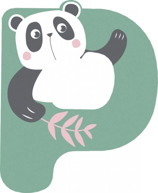 lettre en bois P avec panda