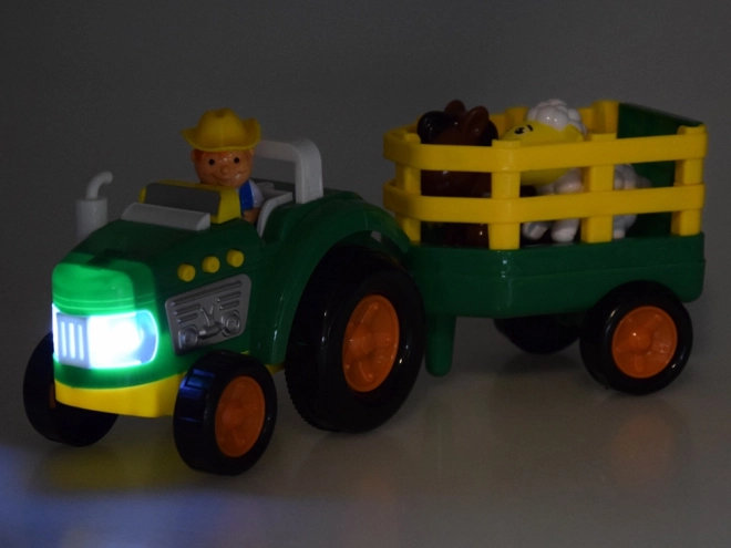 Tracteur agricole avec remorque et animaux son + lumière ZA5390