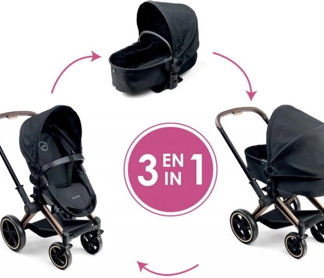 Poussette pour poupées Cybex 3 en 1 noir