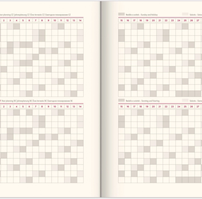 Agenda hebdomadaire Notique noir-doré 2026