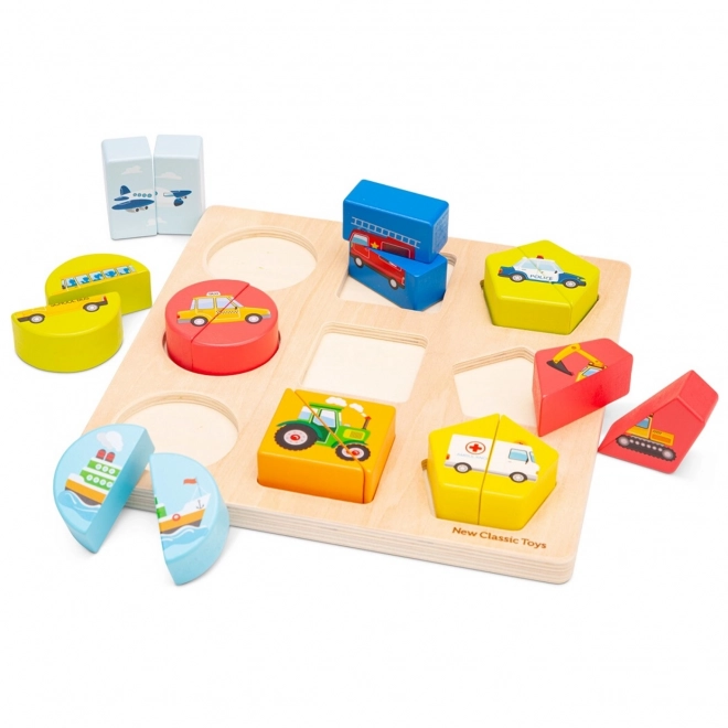 Puzzle en bois encastrable - Moyens de transport
