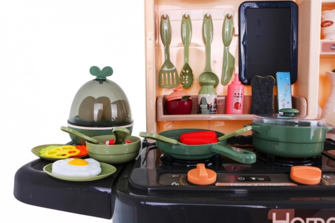 Cuisine Enfant + brûleur interactif avec vapeur + panneau audio - 65 pièces