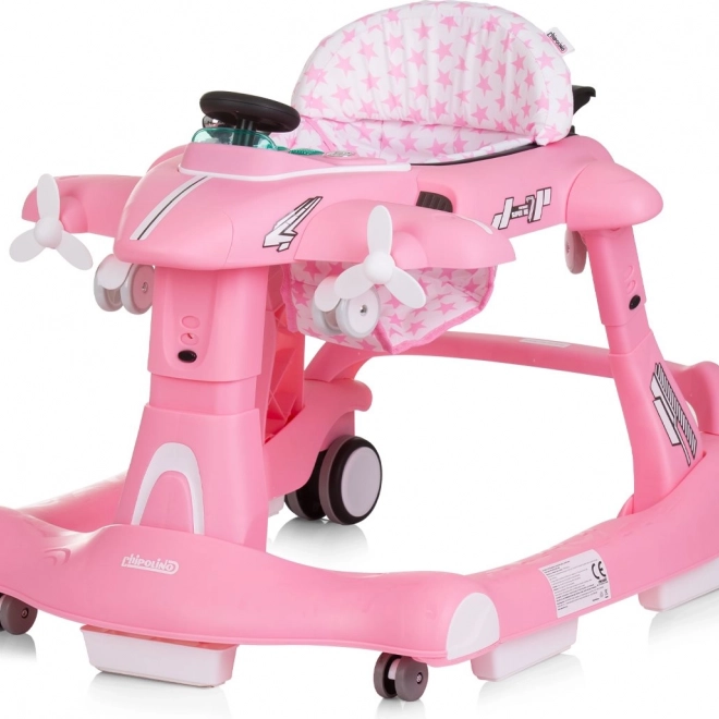 Trotteur 3en1 Avion Rose