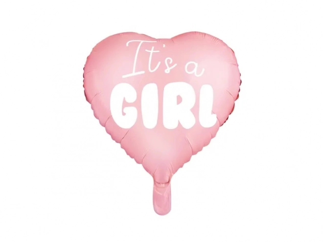 Ballon en aluminium It's a Girl cœur rose 45 cm