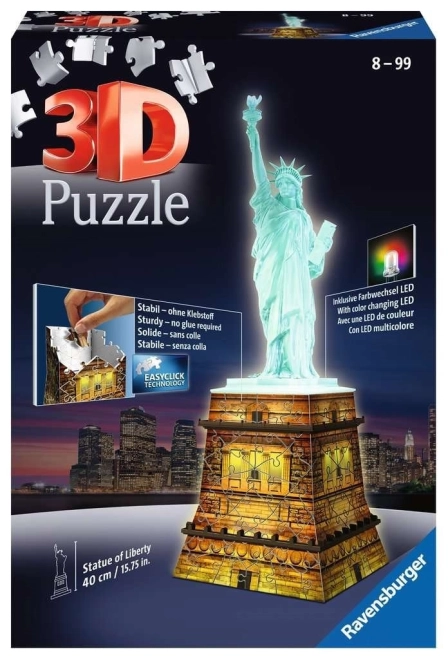 Puzzle lumineux en 3D Statue de la Liberté Édition Nuit 108 pièces