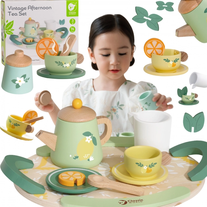 Ensemble de thé en bois 14 pièces