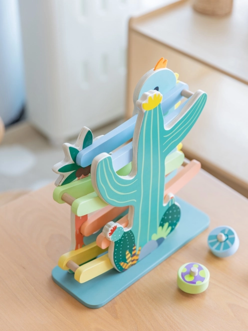 Piste de dinosaures en bois classique