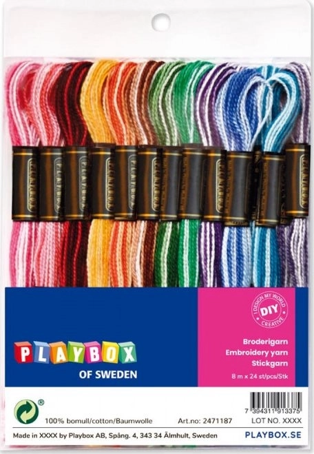 PLAYBOX Fils de coton arc-en-ciel 25 pcs