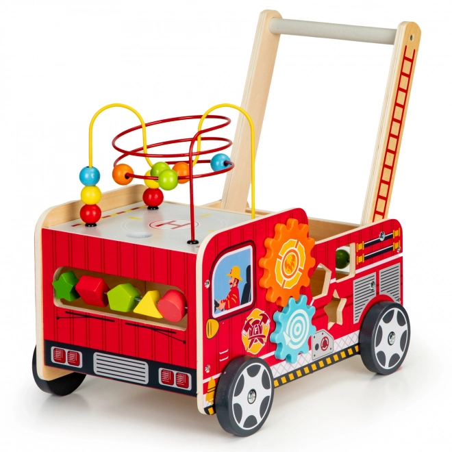 Chariot en bois éducatif avec blocs - Camion de pompier ECOTOYS