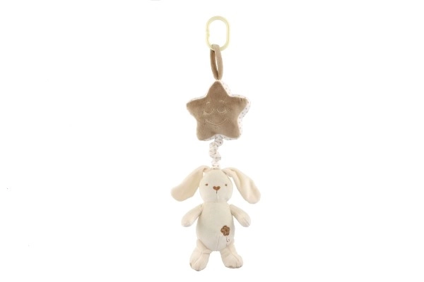 Lapin en peluche suspendu avec étoile pour lits et poussettes