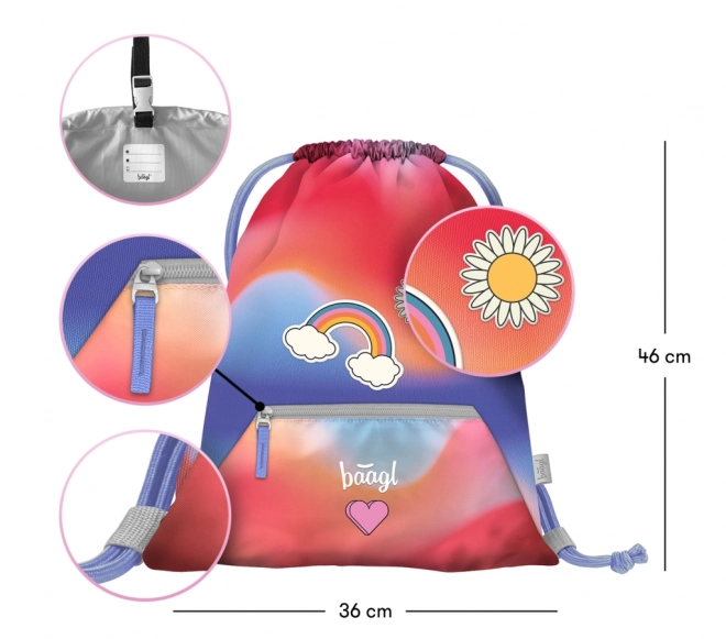 BAAGL Sac à cordon avec poche Hippie