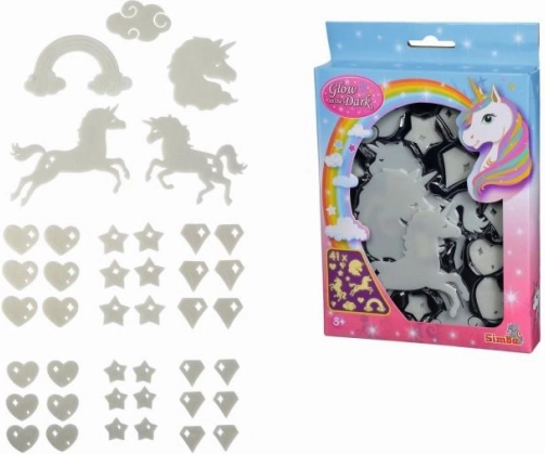 Décorations lumineuses dans le noir licorne – 41 pcs
