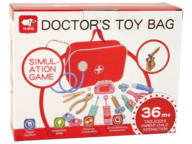 Jouet en bois kit de premiers secours médical