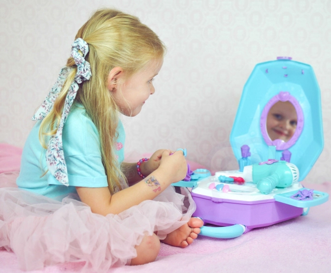Coiffeuse pour filles 2 en 1 Beau salon WOOPIE dans une valise