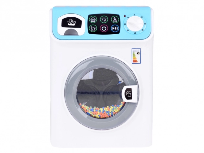 Lave-linge pour enfants avec panneau tactile et effets bleus