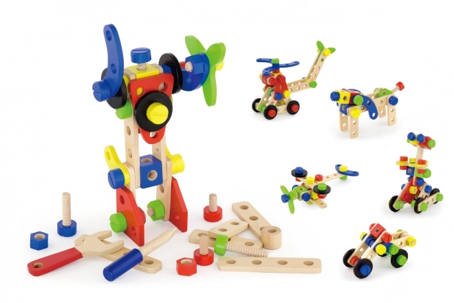 Jeu de construction en bois - 68 pièces