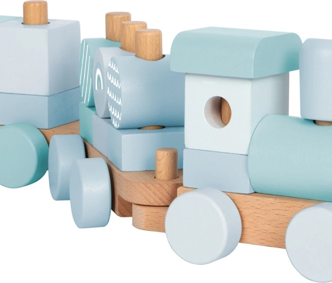 Petit Train en bois à assembler bleu
