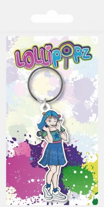 Porte-clés caoutchouc Lollipopz bleu