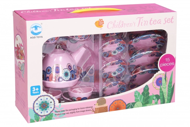 Ensemble de vaisselle rose 15 pièces