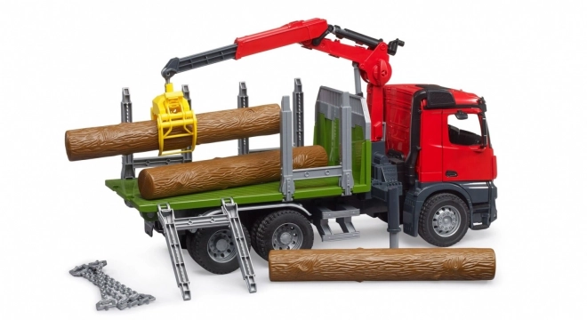 Transporteur de bois Bruder avec grue hydraulique