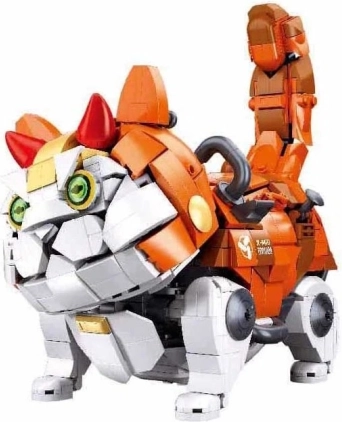 Sluban chat mécanique Pleyerid orange – set de construction