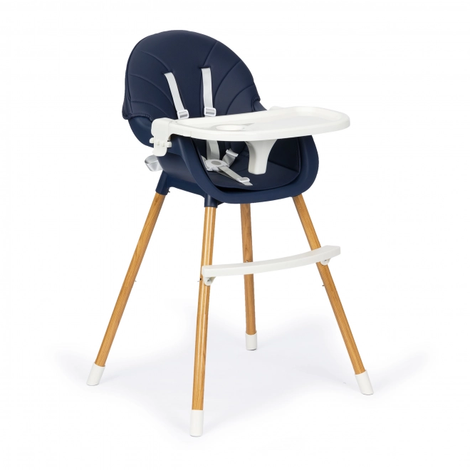 Chaise Haute Ecotoys 2-en-1 bleue
