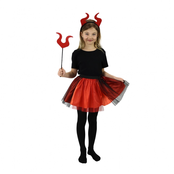 Costume de diablesse pour enfants avec jupe tutu et accessoires